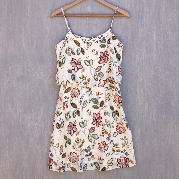 Madewell Dresses & Skirts - Madewell silk overlay cami dress cream floral 6